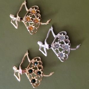 Vintage Ballerina Brooch Lot